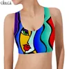 Verão feminino esportes colete polinésia arte abstrata 3d padrão tanque superior casual yoga correndo feminino fitness ao ar livre sutiã esportivo w220616