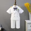 Clothing Sets Children's Formal Vest Boy Summer Wedding Party First Birthday Piano Performance Costume Kids Waistcoat Clothes A1385Cloth