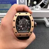 Richard's Mechanische Cool Horloges Rakish Tv Factory Rm055 Heren Zakelijk Vrije tijd Gouden kast Tape Mode Zwitsers uurwerk Nieuwe luxe stijl