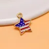 American Flag Keychain Alloy Charms Dainty Pendants For Jewelry Makingn Heart Star B0602N15