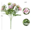 5 fourches fleurs artificielles bouquet mariée mariée de la mariée de la mariée en soie rose de rose fleurs de fleurs