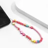 Porte-clés couleur épissage contraste marguerite étoile téléphone portable chaîne pendentif perle lettre suspendu RopeKeychains