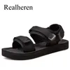 Sandals Mens Summer Shoes Platform عرضية قابلة للتنفس في الهواء الطلق على صلاق الأسود Hombre Size 39-46 2022