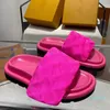 Comfort Designer Slippers Fashion Slides Lady Nylon Slipper Zomer Vibrante Sandalen Zonsondergang Flat Rubber Outsole Slipper