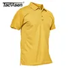 Tacvasen Verão Respirável Polo Camisetas T-shirt de Manga Curta Masculina T-shirt Quick Seco Exército Equipe Time T-shirt de golfe Tops Caminhadas Roupas 220408