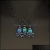 МОССОВЫЕ Ожерелья подвески модные ювелирные украшения в темном Skl Полый светящийся пиратский флаг
