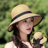 Wide Brim Hats Women's Bucket Hat Sun Protection Summer Panama 2023 Cap Female Beach Removable Visor