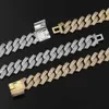 14 mm Hip Hop Tennis Kedjor Smycken Herr Diamond Cuban Link Halsband 18k äkta guldpläterade