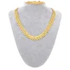 Örhängen halsband 2st mode smycken set 24k guldpläterad rund armband set afrikansk brud bröllopstillbehör utsökt gåva till hustrua