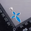 Pendentif Colliers Infini Croix Océan Bleu Opale De Feu Argent Plaqué Bijoux Pour Femmes CollierPendentif ColliersPendentif