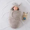 Baby Blanket Swaddle Wrap Winter Cotton Plush Hooded Swaddling Newborn Sleeping Bag 1062 E3