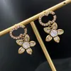 Designer Hoop Earrings Stud Flower Fashion Jewelry For Womens Luxury Diamond Earring Gold Silver Men Earring Jewelrys 2204022D