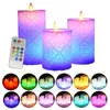 Flameless Electronic Candle Night Light LED Candle With RGB Remote Control Wax Pillar Candle For Christmas Wedding Decoration 220527