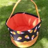 Party Halloween Bucket Dot Stripes Basket Trick or Treat Handbag Polyester Toy Tote Bag Festival Decoration Storage Parties Supplies