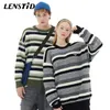 Men's Sweaters LENSTID Men Long Sleeve Knitted Jumper Sweaters Hip Hop Striped S 220823