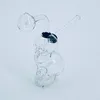 Mini bong in vetro da 4 pollici a forma di teschio narghilè Bolla fumante Tubi d'acqua piccoli Tubi manuali per bruciatori a nafta