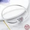 2022 New Original Design Bracelets 925 Sterling Silver Sparking Butterfly Paw Heart Snake Chain Bracelet fit Charm Bead DIY Women 212D