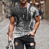 Herr t-shirts hd full tryck svart vit mäns retro t-shirt casual mode rund nack kort ärm fitness boxing basket kostym topme