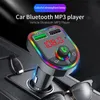 MP4 Oyuncular OneVer FM Verici Kablosuz Mavi Toth 5.0 Elleçsiz Araba Mp3 Oyuncu Kiti Modülatörü Çift USB Şarj Cihazı RGB Işık