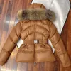 Damska kurtka puchowa Boed Designer Hoody Coat Fur Collar Duck Parkas Ciepły zamek Gruba parka