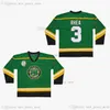 Movie 1917 St John's Shamrocks Retro Ice Hockey #3 Rhea Jerseys Black White Green Ross "The Boss" Rhea GOON