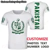 Maglietta bandiera pakistana Personalizzata gratuita Nome fai da te Numero P o Camicia Maglia da calcio pakistana Casual Girocollo Bambino T top 220616