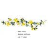 Couronnes de fleurs décoratives, 1 pièce, 240cm, guirlande de tournesol jaune artificielle, vigne de fleurs, décor d'arc Floral de mariage, en soie décorative