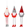 Stripe Hanging Long Leg Doll Party Gnomi Ciondolo senza volto di Babbo Natale Albero di Natale Forniture creative per festival Cappello a stella Regali di Natale Decorazioni 2 5hb Q2