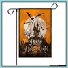 Banner Bandiere Forniture per feste festive Giardino domestico Bandiera di Halloween Zucca 47X32 cm Decorazione da giardino in lino Dhjxn