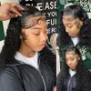 Long Deep Water Wave Lace Front Brazilian Wigs with Natural Hairline for Black Women Synthetic Frontal Closure Wig