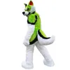 Pelliccia media e lunga All-in-one Husky Fox Costume mascotte Walking Halloween Suit Party Giochi di ruolo Cartoon Puntelli Fursuit # 029