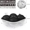 Ice Ball Maker Duża kula pleśni silikonowe tace na kostki do whisky 2,5 -calowe okrągła czarna forma 220517gx