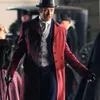 Dark Red Custom Made Tuxedos Winter Long Jacket 2022 New Men Coat Fashion Coats Lapel Business Overcoat