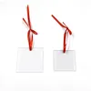 5 Style Sublimation Blanks Glass Christmas Pendant 3&3.5inch Single Side Heat Transfer Ornaments Festival Decore With Red Ribbon For DIY Crafting Home Xmas Tree Decor
