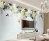 European simple flower butterfly living room TV background wallpaper professional custom wallpaper mural