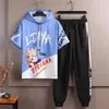 Men's Tracksuits Summer Men's Sets Japan Fashion Hooded T Shirts Sweatpants Two Piece Men Casual Clothing Joggers Tracksuit MenMen's