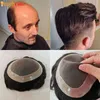 Men Hair Synthetic Toupee Durable 130% Density Man Wig Natural Mono Base Indian Real Human Replacement System Unit 0527