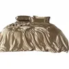 Set di biancheria da letto Lenzuolo con angoli di fascia alta in seta europea Copripiumino estivo liscio per dormire nudo Copriletto di ghiaccio 4 pezzi