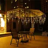家の装飾ガーランドライト20メートルLEDカーテンの不正確な弦楽ライト屋外軒のクリスマスイヤーハロウィーンの装飾的な花220408