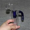 Bong Hookahs의 두꺼운 유리 Ashcatcher Percolator 석영 뱅커 드라이 허브 그릇을 가진 포수를위한 클리어 블루 14mm 유리 애쉬 포수