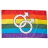 12 Disegni 3x5fts 90x150cm Philadelphia Phily Straight Ally Progress LGBT Arcobaleno Gay Pride Flag JLA13493