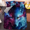 Masowe Wolf Wzory Zestawy pościeli Zestaw kołdry dla zwierząt Zestaw Queen King Size Cover Cover z poduszką 2/3pcs