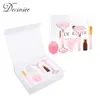 6 em 1 Jade Roller Rose Quartz Natural Stone Crystal Slimmer Gua sha Board Massage Shapers Kit de ferramentas para pescoço, costas, face220429