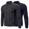 Modaya Örme Süveter Yarım Yüksek Yaka Rahat Twist Düz Renkli Erkek Sweaters Erkek Kazak Kazak Elbise L220730