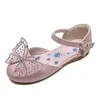Children'S Summer School Shoes For Girls Princess Leather Sandals Kids Fashion Rhinestone Bow Sandals 2021 3 5 7 8 9 10 12 Year G220523