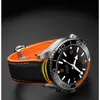 Nylongummisilikonrem för Omega 300 Seamaster 600 Ocean Planet Speedmaster Watch Armband Watch Band kedja Tillbehör3411