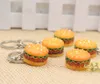 Großhandel neue 50pcs Personalisierte Harzsimulation Food Mini Hamburger Schlüsselbund -Kettenzubehör Geschenkanhänger