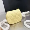 Leather Rhombus Chain Shoulder Bags Solid Color Mini Flip Handbag Designer Luxury Wallet Cross Body Bag Fashion Change Purse