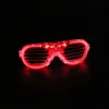 Crianças adultas mulheres lideradas copos iluminam óculos de sol das festas Glow Blinds Shutter Neon Flash Carnival Birthday Wedding Decoration