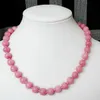 Natürliche 10 -mm -Edel -Korallen -Edelsteine ​​rund Perlen Halskette 18 "